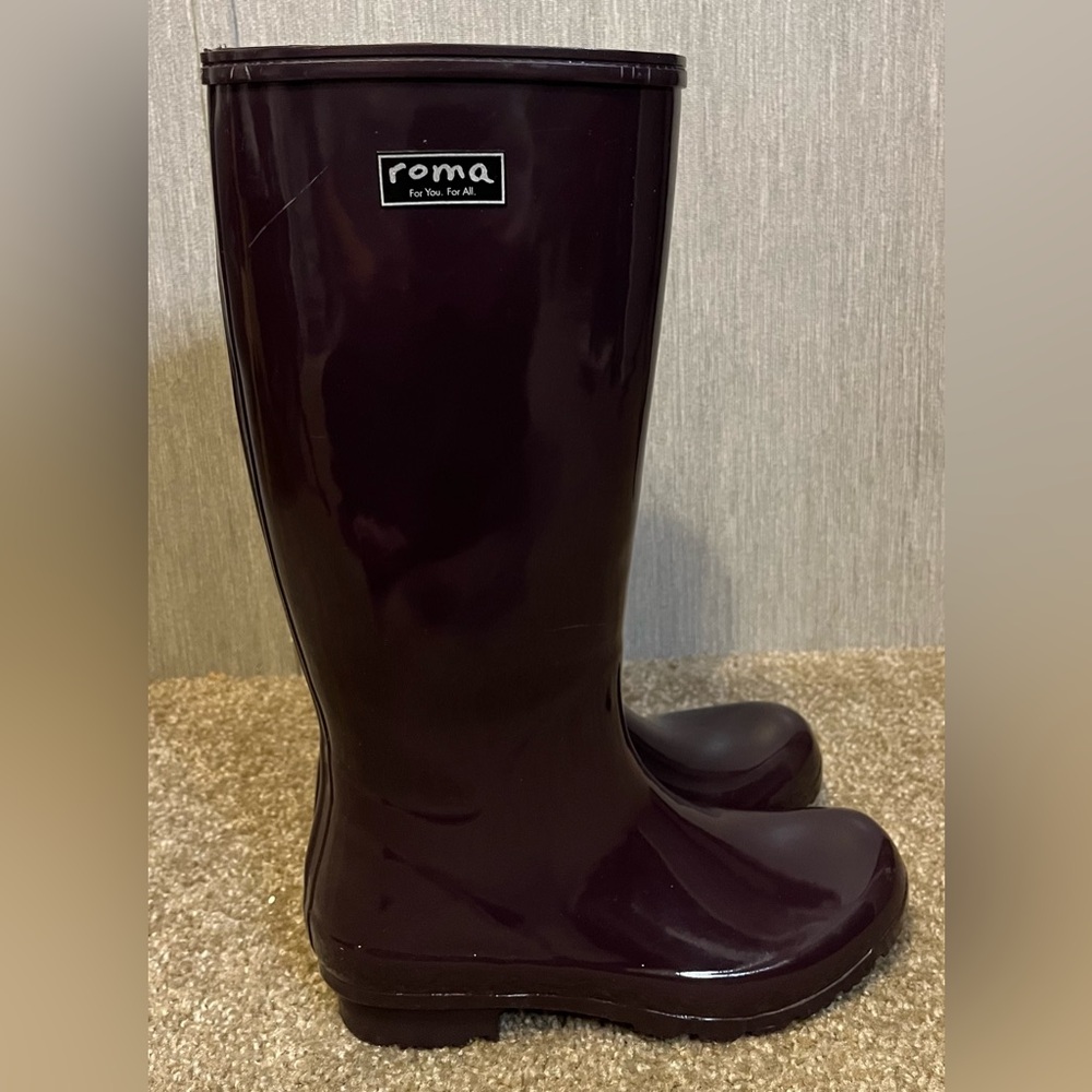 Roma EMMA Tall Vegan Rain Boots Purple size 7 - Picture 3 of 16